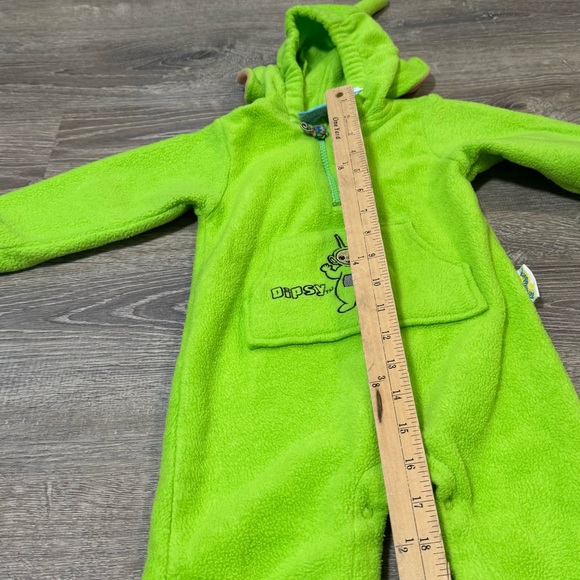 Teletubbies Dipsy Green Fleece Hooded One-Piece Costume 24M Toddler jumpsuit - Picture 7 of 9